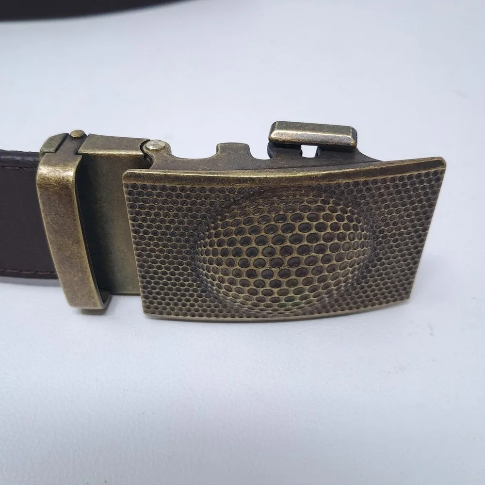 Anson Belt Golf Ball Ratchet Buckle Leather Adjustable Brown No Holes‎ 37
